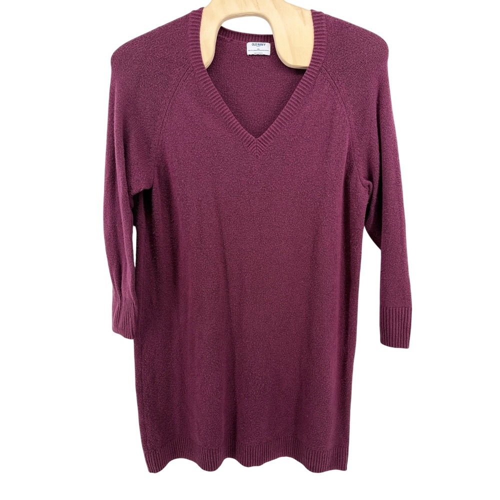 Old Navy SoSoft V-Neck Tunic Sweater XXL Recycled Blend Purple Raglan Cozycore